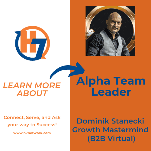 Dominik Stanecki, founder of the groundbreaking ⏳Timeionaire™ ideology, is taking on a pivotal role as the Alpha Team Lead of a new Mastermind group within the H7 Network.